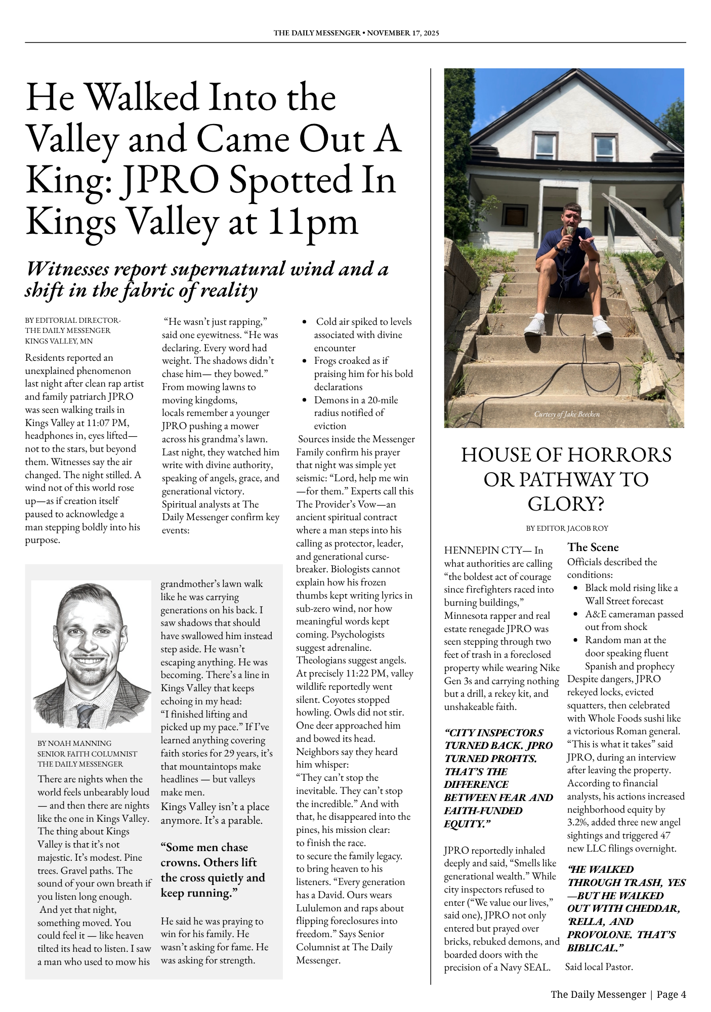 The Daily Messenger Collectible Newspaper