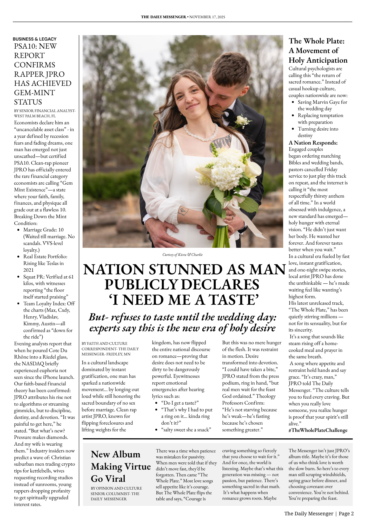 The Daily Messenger Collectible Newspaper