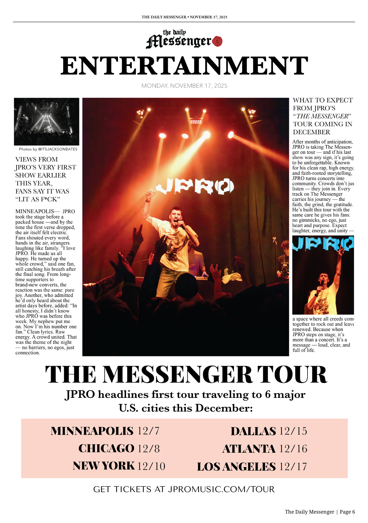 The Daily Messenger Collectible Newspaper